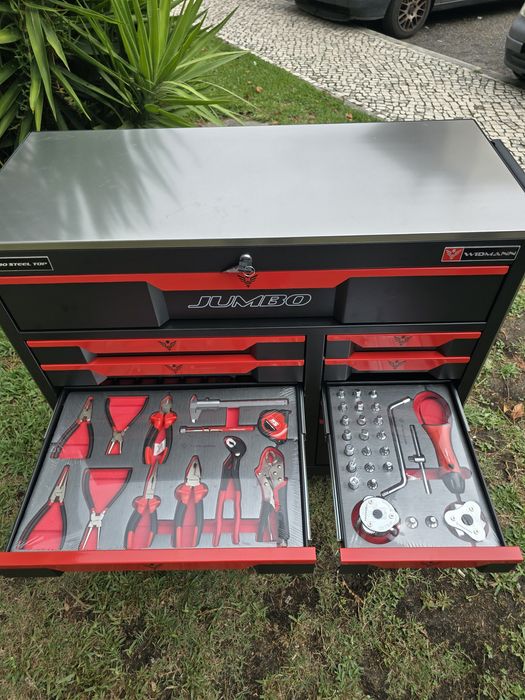 Carrinho de ferramentas de 11 gavetas completas novo