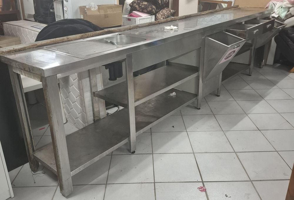 Bancada inox com prateleiras