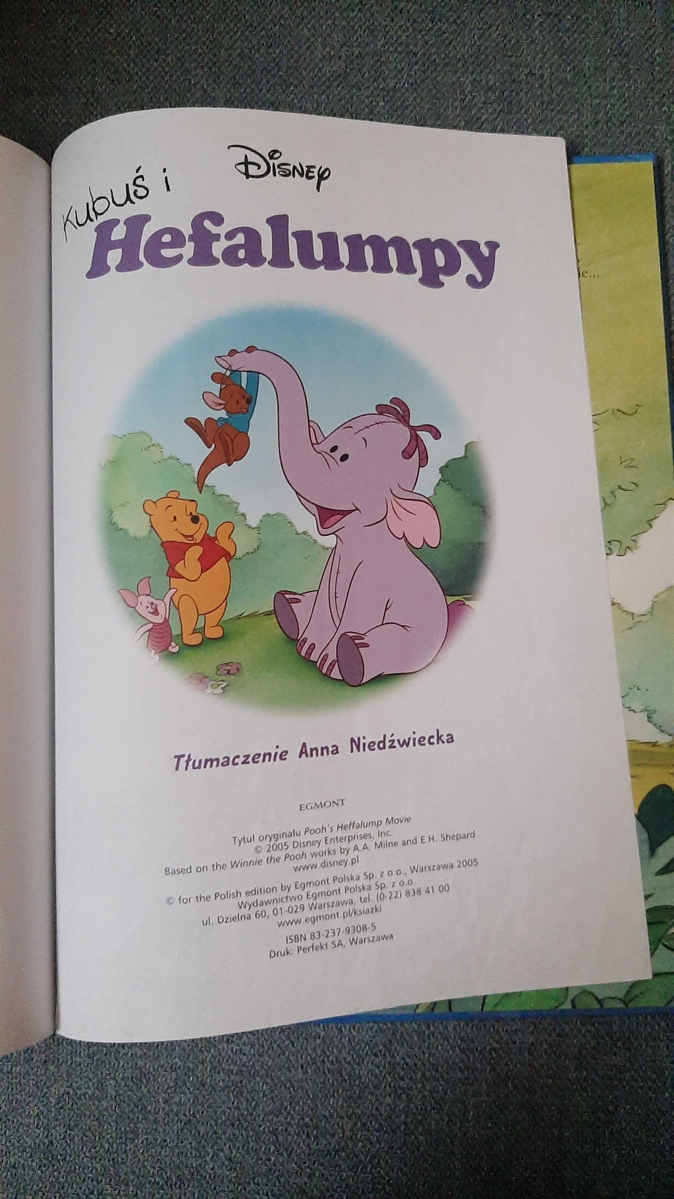 Kubuś Puchatek i słonik Kubuś i Hefalumpy Walt Disney Egmont A4 twarda