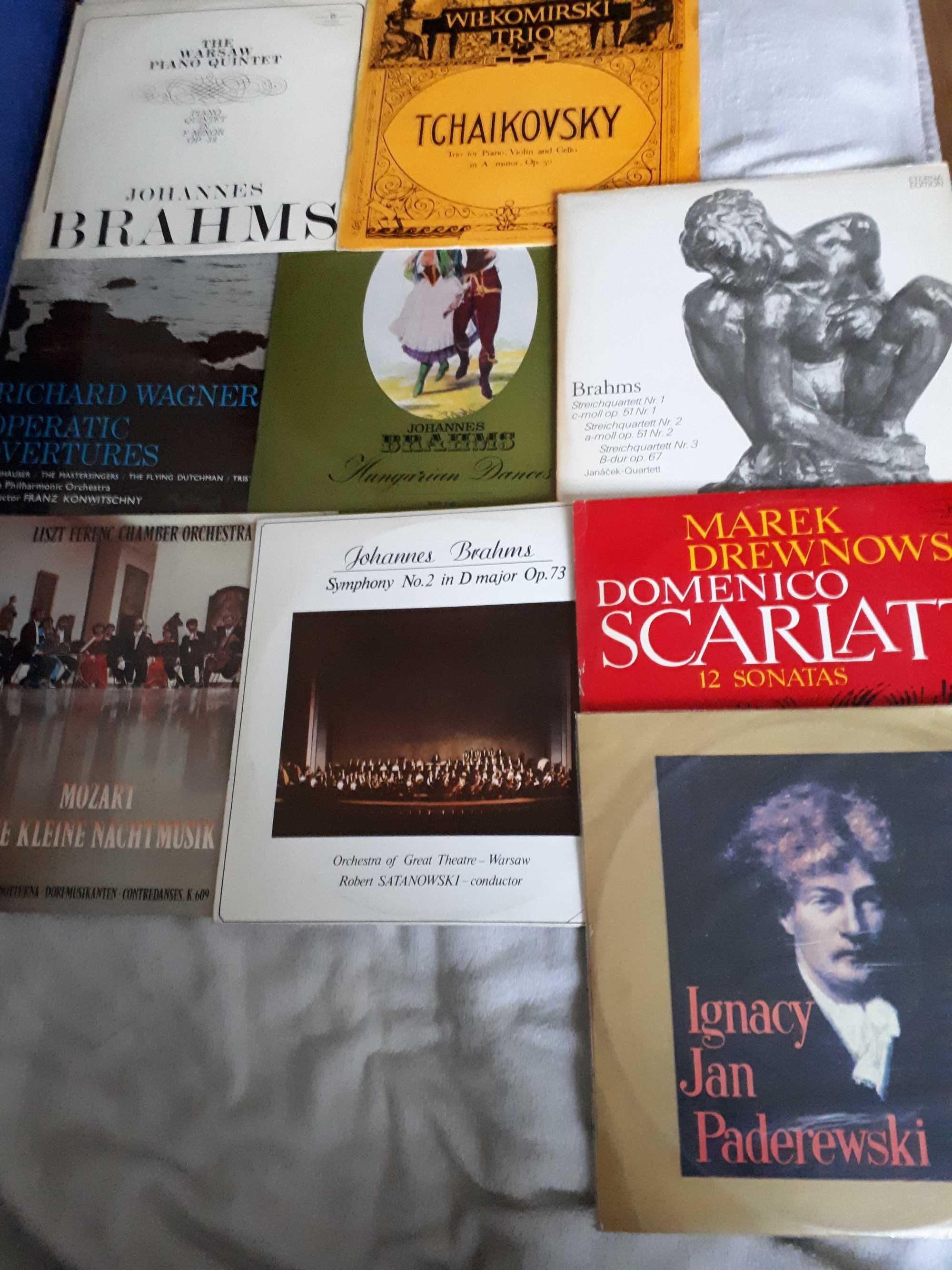 Zestaw 9 płyt,muzyka klasyczna.Paderewski,Brahms,Tchaikovsky,Wagner,