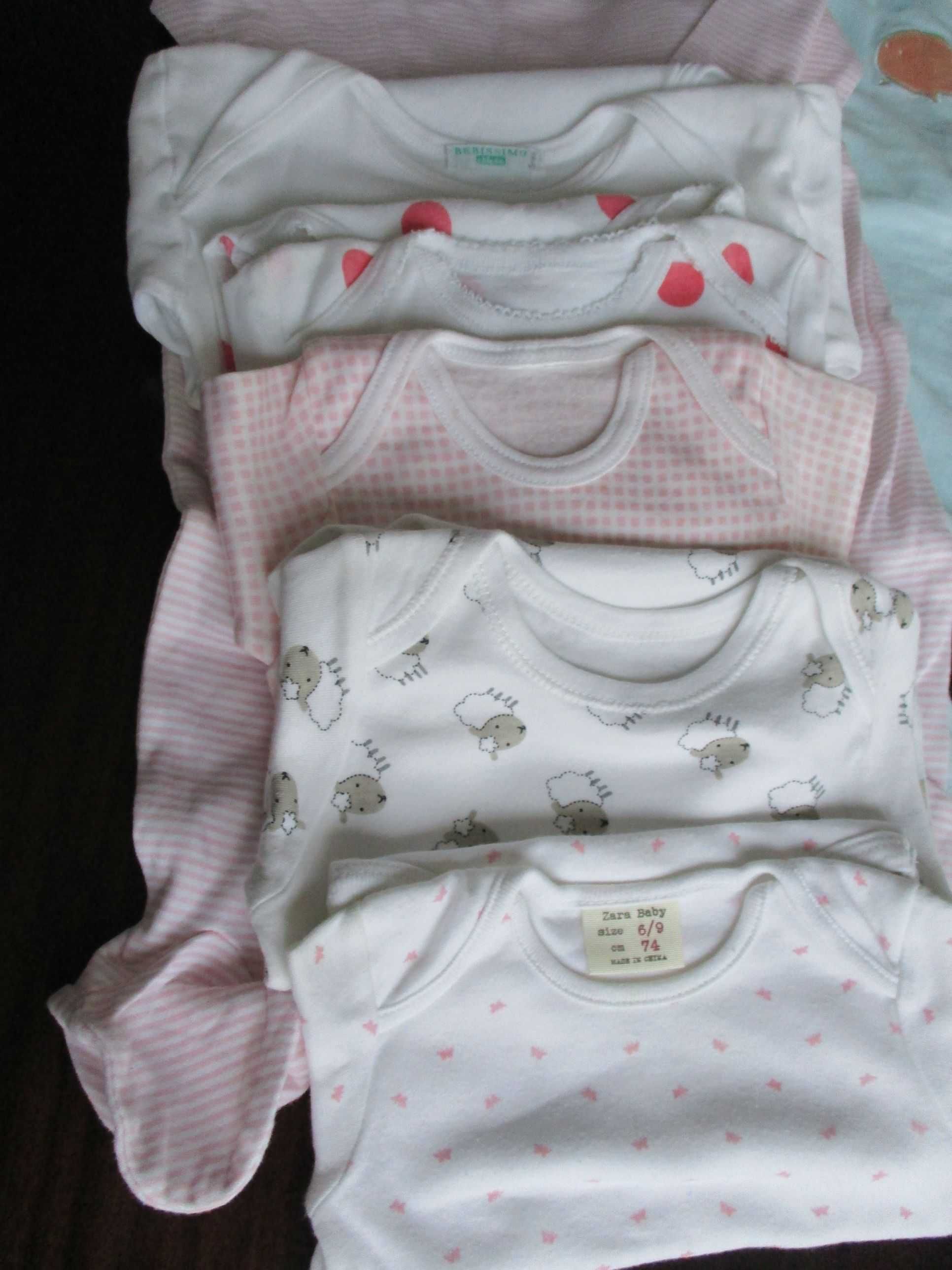 Lote roupa de bebé 5 Bodys + 5 Babygrows 6-9 mes Zara, Prenatal Chicco