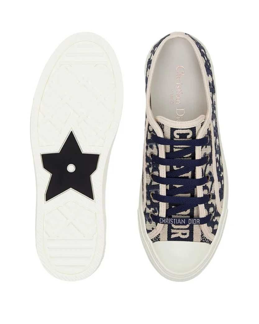Кеди Dior Walk'n'Dior Sneaker Oblique Embroidered Cotton Deep Blue