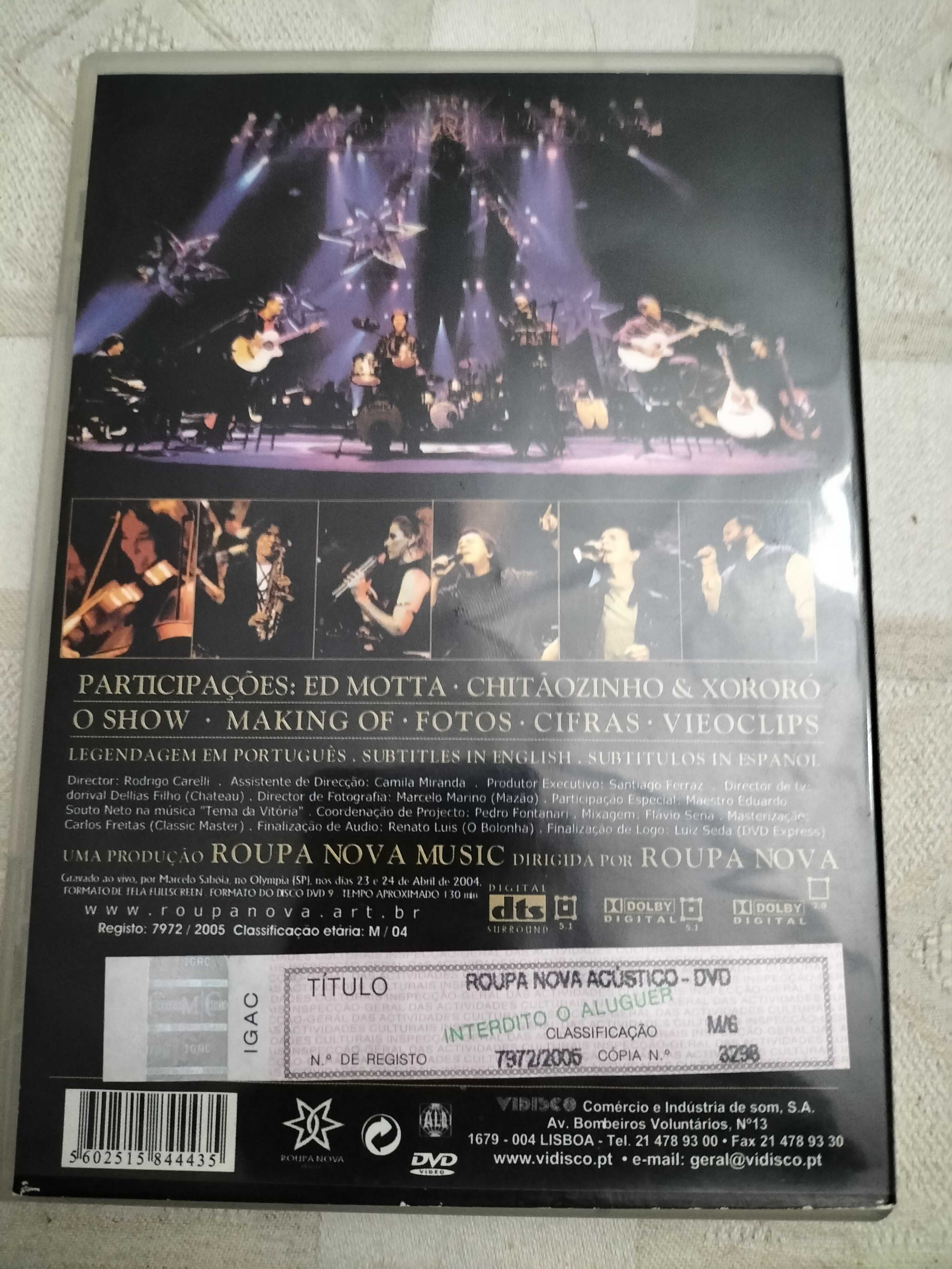DVD Roupa Nova Acústico em excelente estado.