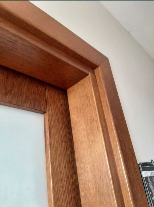 Drzwi wewnętrzne przesuwane przesuwne drewno, fornir dąb, 100 cm