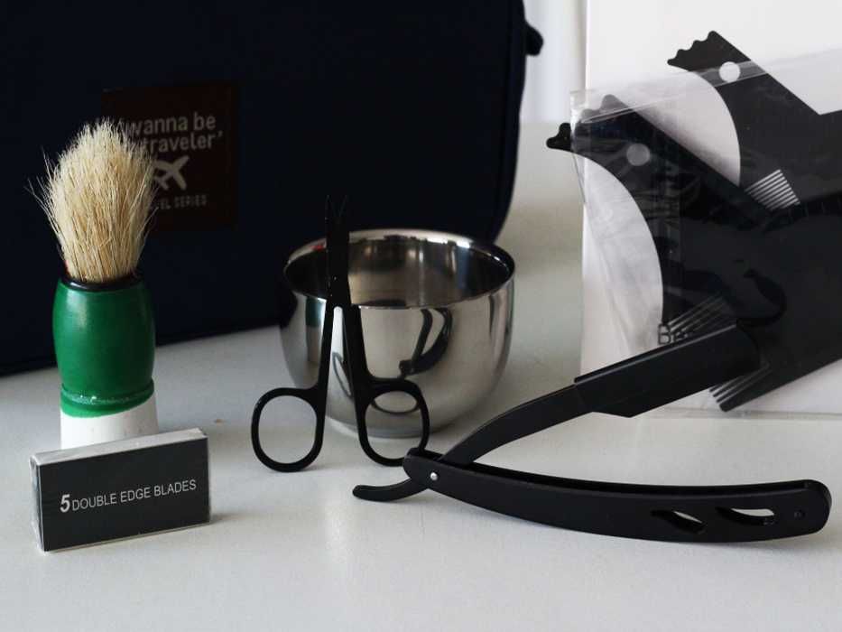 Kit de barbear profissional completo