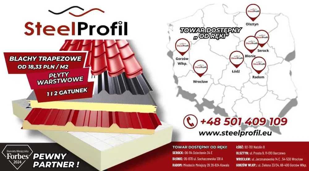 Blacha profilowana trapezowa obróbkowa T18 T7 grafit brąz czerwony MIX