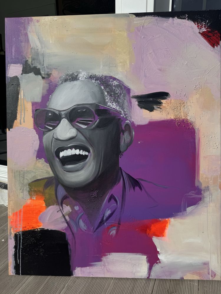 Pintura original sobre Ray Charles