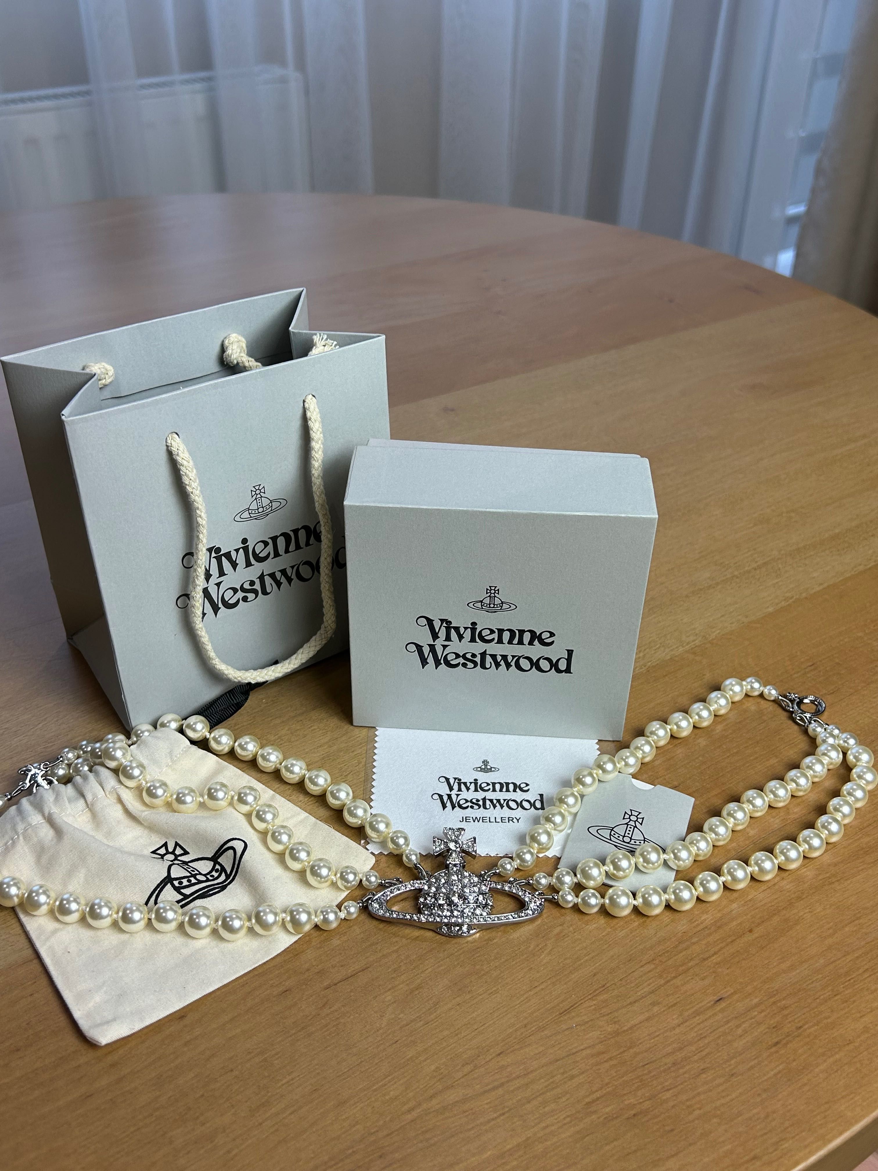 Vivienne Westwood 3 Pearl Necklace подвеска бусы кулон підвіска буси