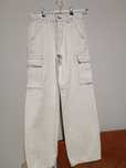 Calças wide leg cargo brancas, Kiabi