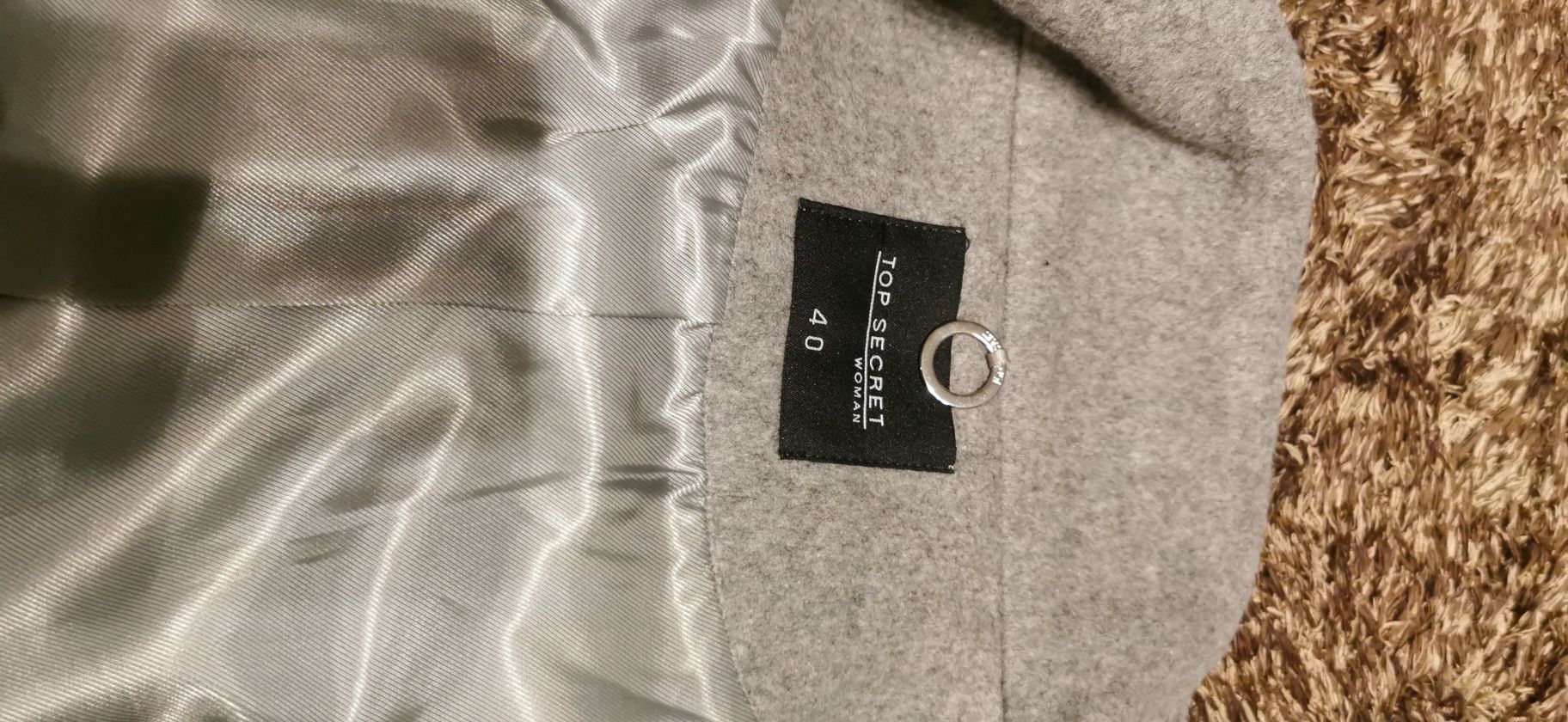 Płaszcz oversize 40 Top Secret  z wełną