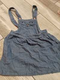 Sukienka h&m 110 kotek ogrodniczka jeansowa