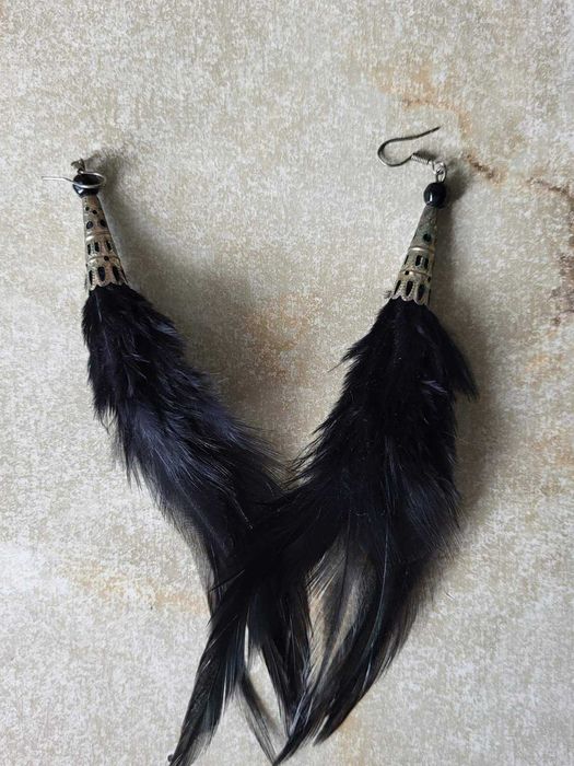 Сережки-пір'я. Ручна робота