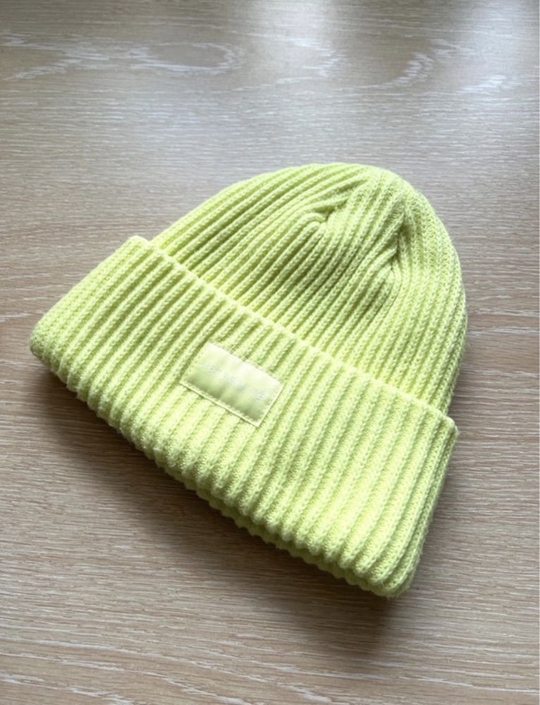 Czapka beanie l’eternite H&M limonkowa zimowa ciepła