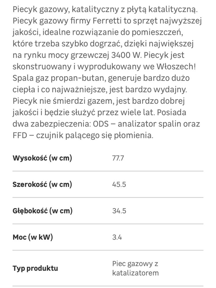 Piecyk gazowy z katalizatorem Camilla 3100 Ferretti