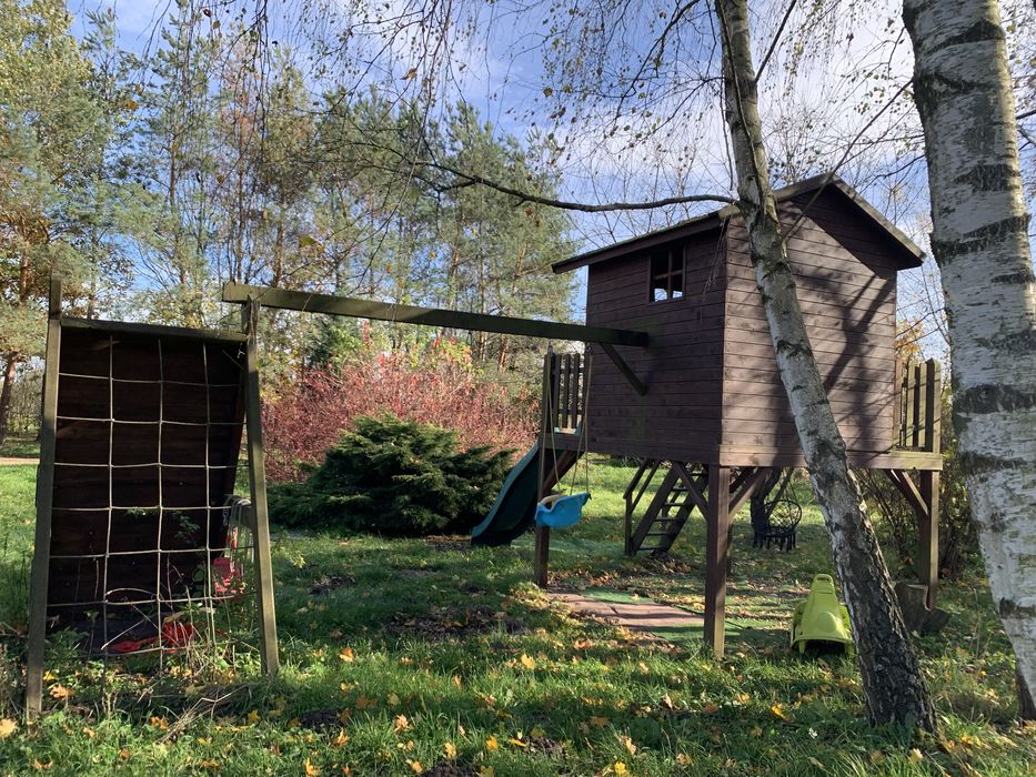 Drewniany domek-plac zabaw dla dzieci -duży