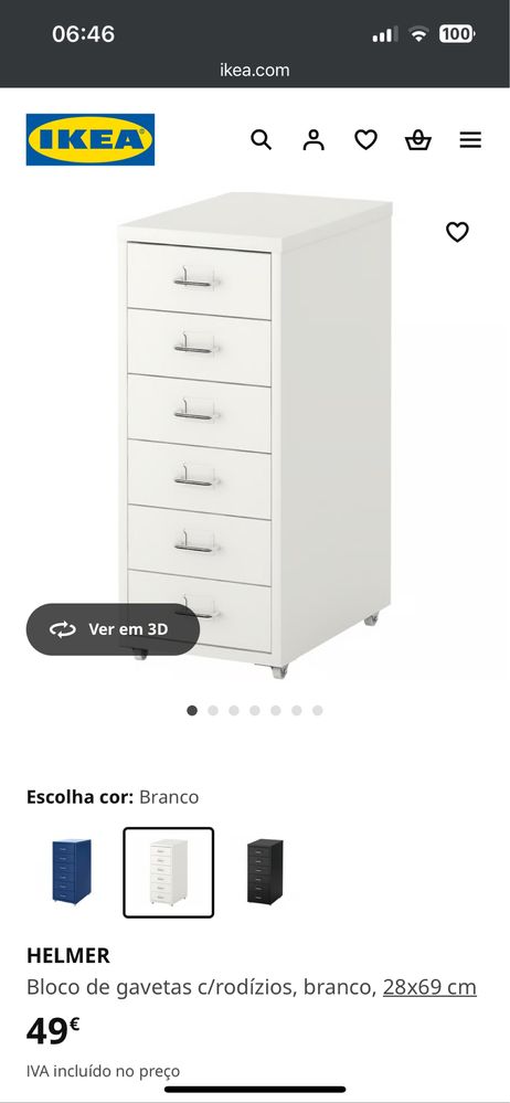 Móvel escritório HELMER IKEA branco