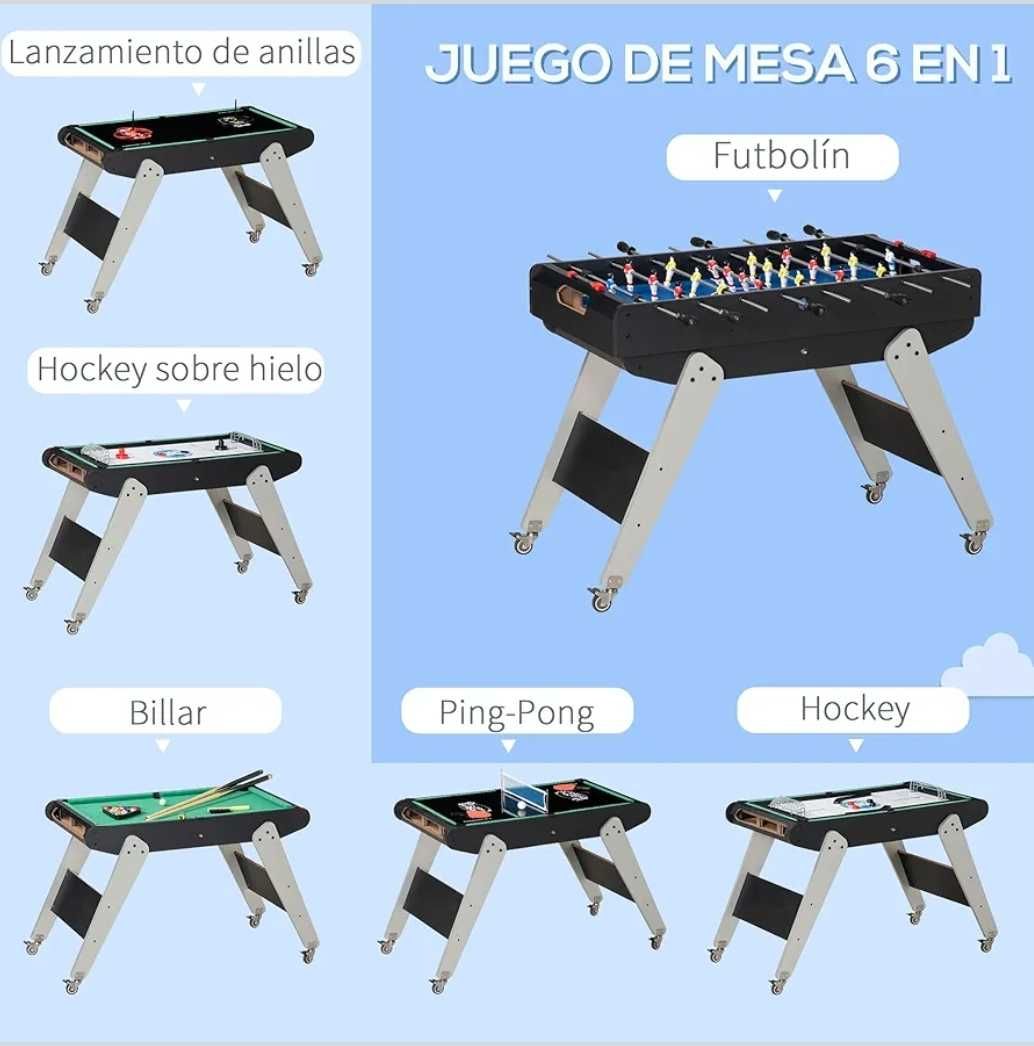 Mesa Multijogos para crianças | 6 em 1