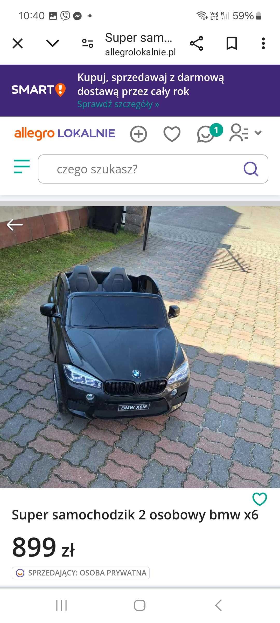 Samochód dziecięcy 2 osobowy BMW