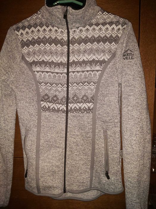 bluza na suwak szara z kieszeniami