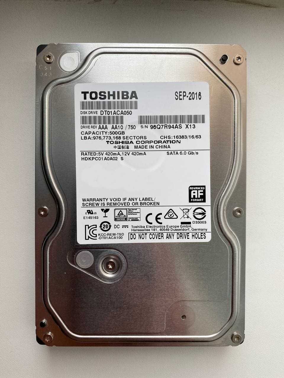 Toshiba 500GB 7200rpm 32MB DT01ACA050 3.5 SATA III