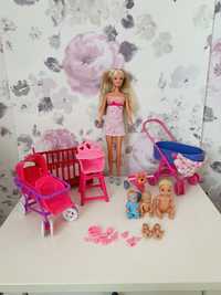 Lalka Barbie Steffi Love Simba mama dzieciaki akcesoria