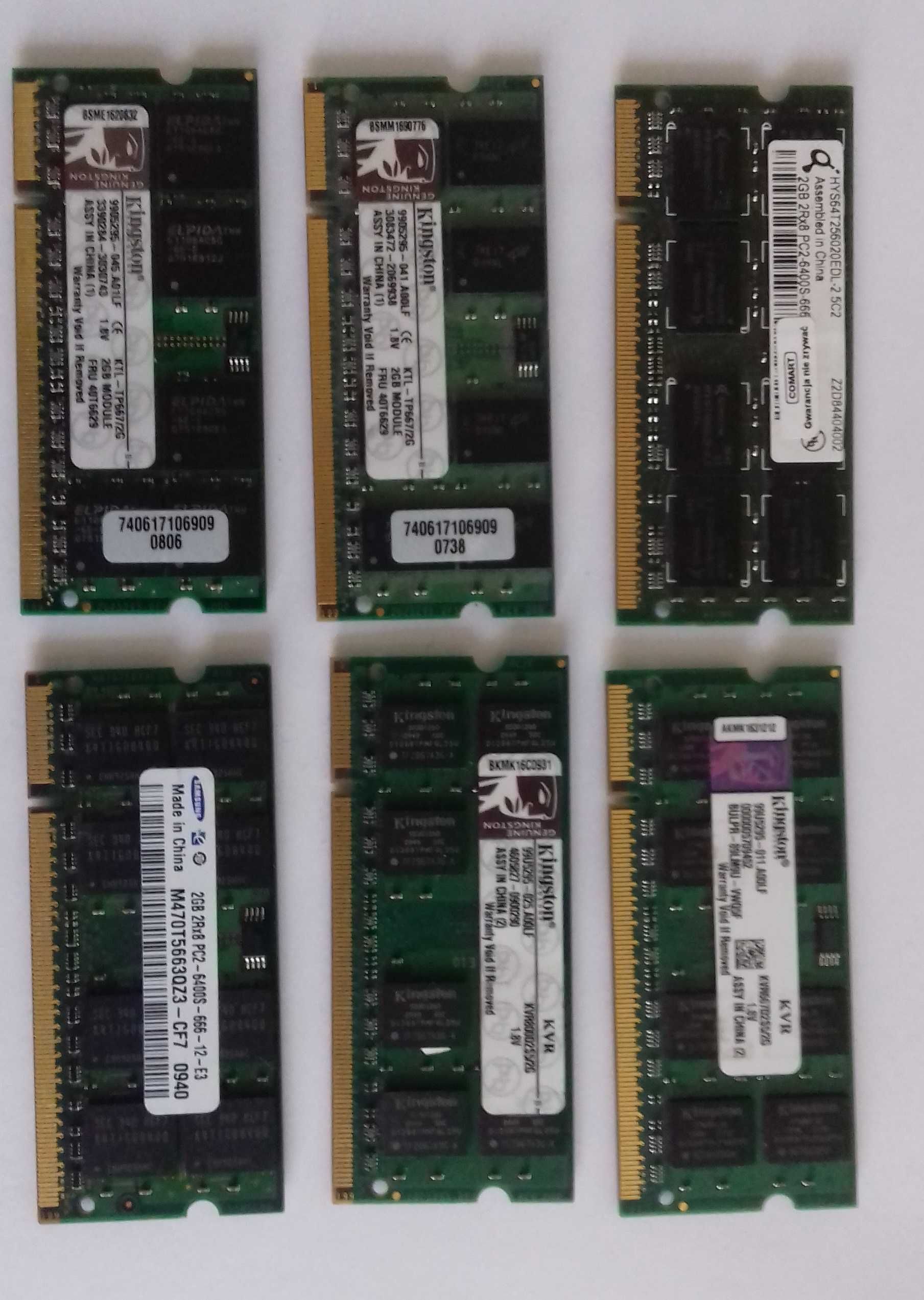 Idealne-Kości DDR2 2GB- SODIMM. Mam też DDR3 4GB,8GB,DDR4 4GB, 8GB.