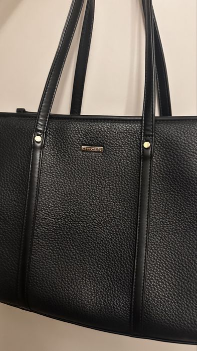 Czarna duża torebka wittchen na ramię kuferek shopperka ekoskóra