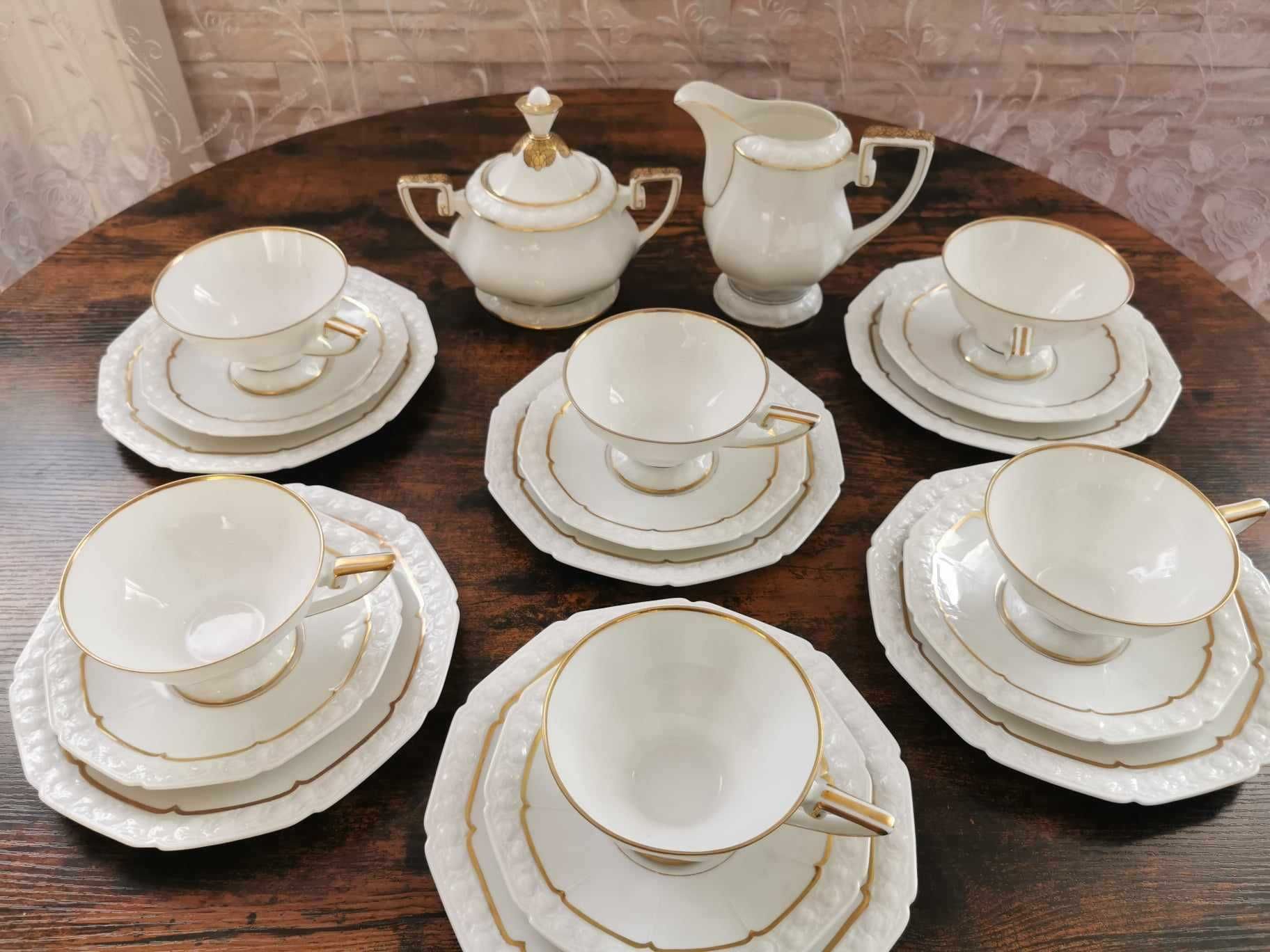 Serwis Sorau Potsdam biała porcelana 6 osób