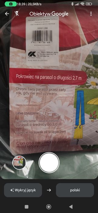 Pokrowiec na parasol ogrodowy