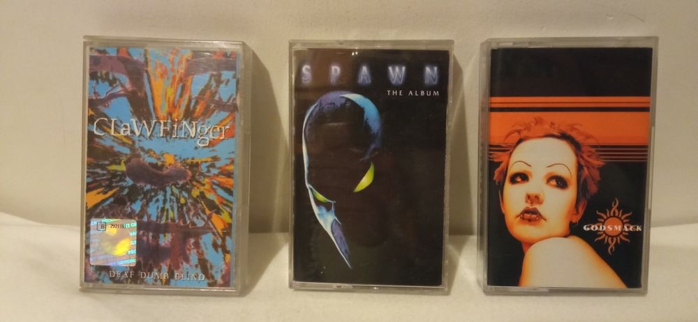 Kasety  z muzyką metalową SPAWN, ceawfinger, godsmack