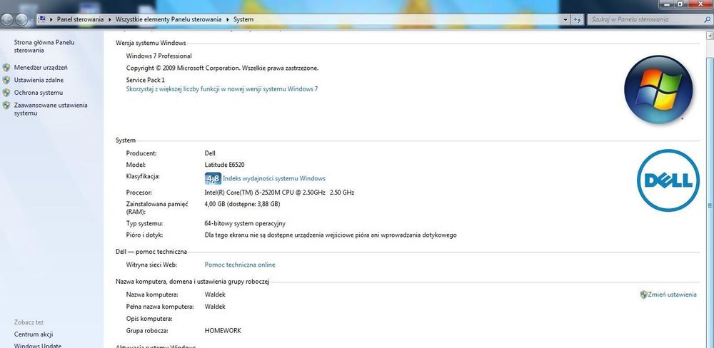 Laptop Dell - na części