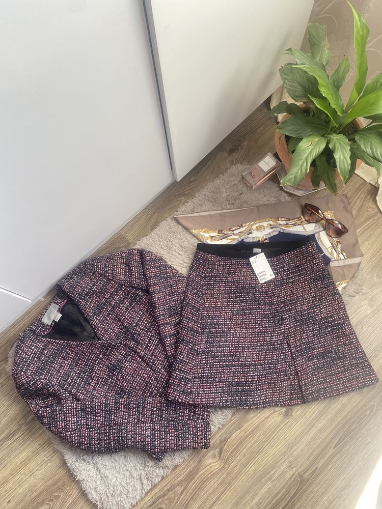 Неймовірний твідовий костюм h&m піджак юбка в стилі old money новий