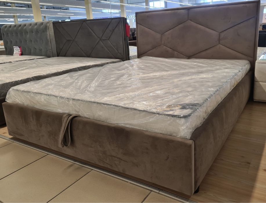 Ліжко Кровать двохспальне мʼяке, з ящиком для білизни