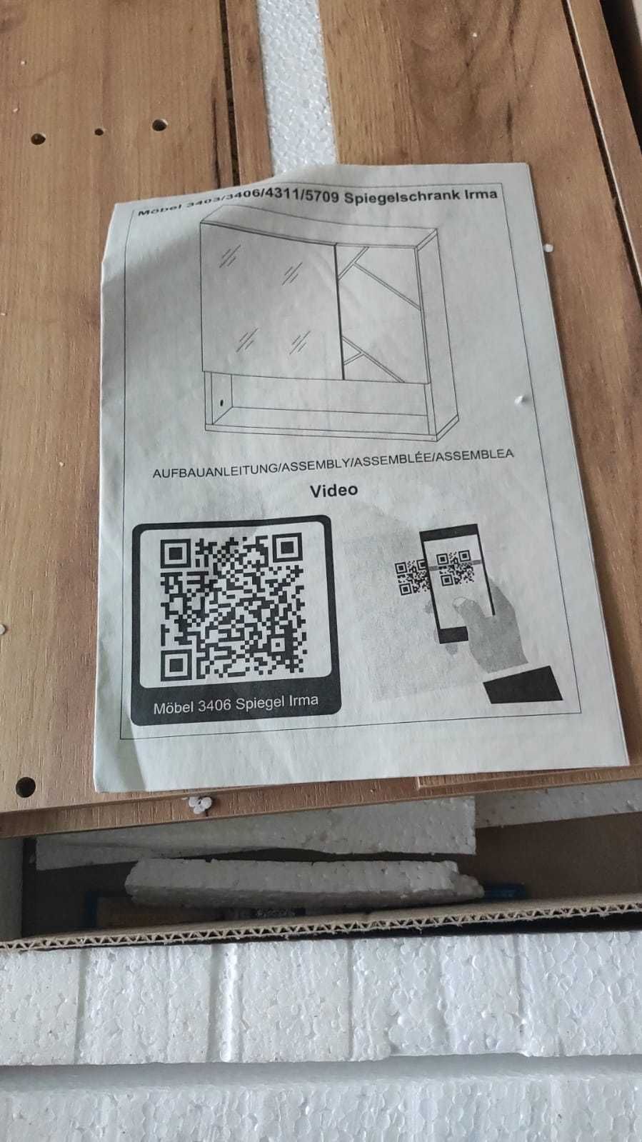 lustro łazienka Irma, Dąb Biały 5709 szafka
