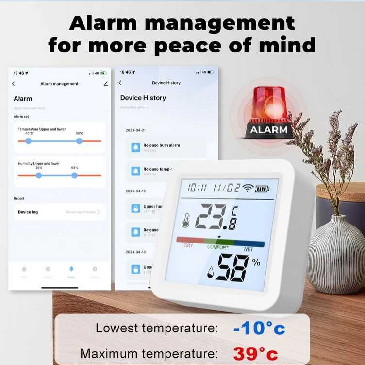 Розумний Wi-Fi термометр гідрометр Tuya SmartLife для розумного дому