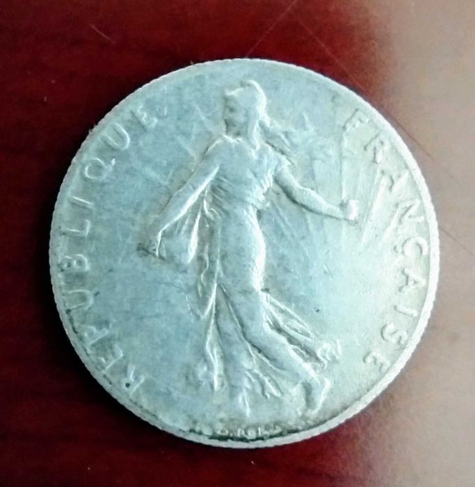 Monety franki francuskie Siewca 3 szt. Ag 17,5 g