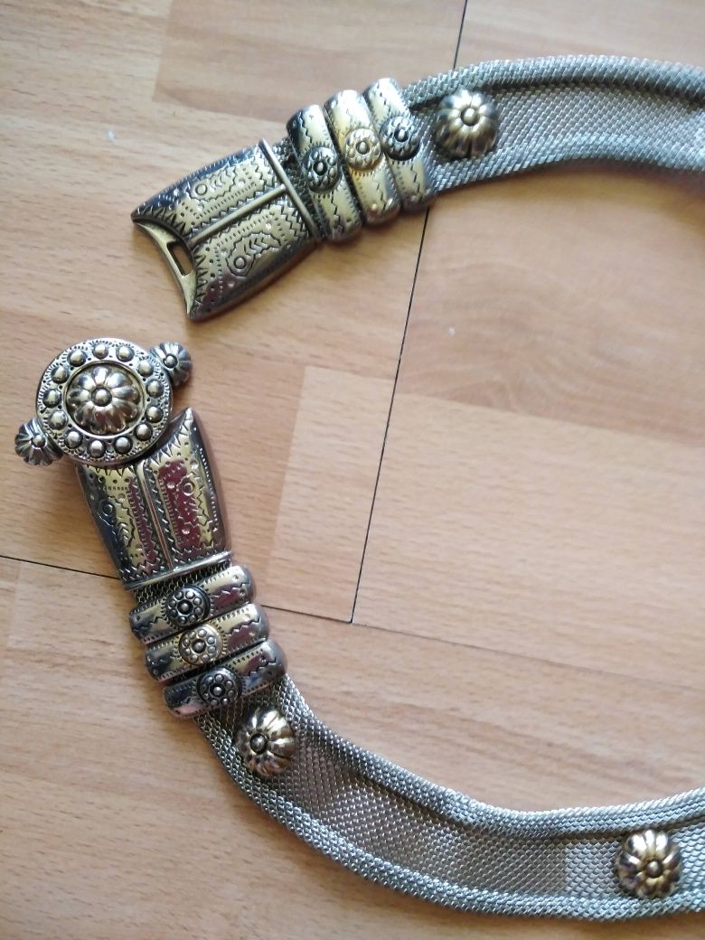 Pasek ozdobny metalowy, kolor srebrny
