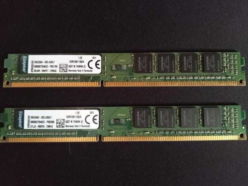 Оперативна пам'ять Kingston DDR3-1600 4096MBх2шт (KVR16N11S8/4)