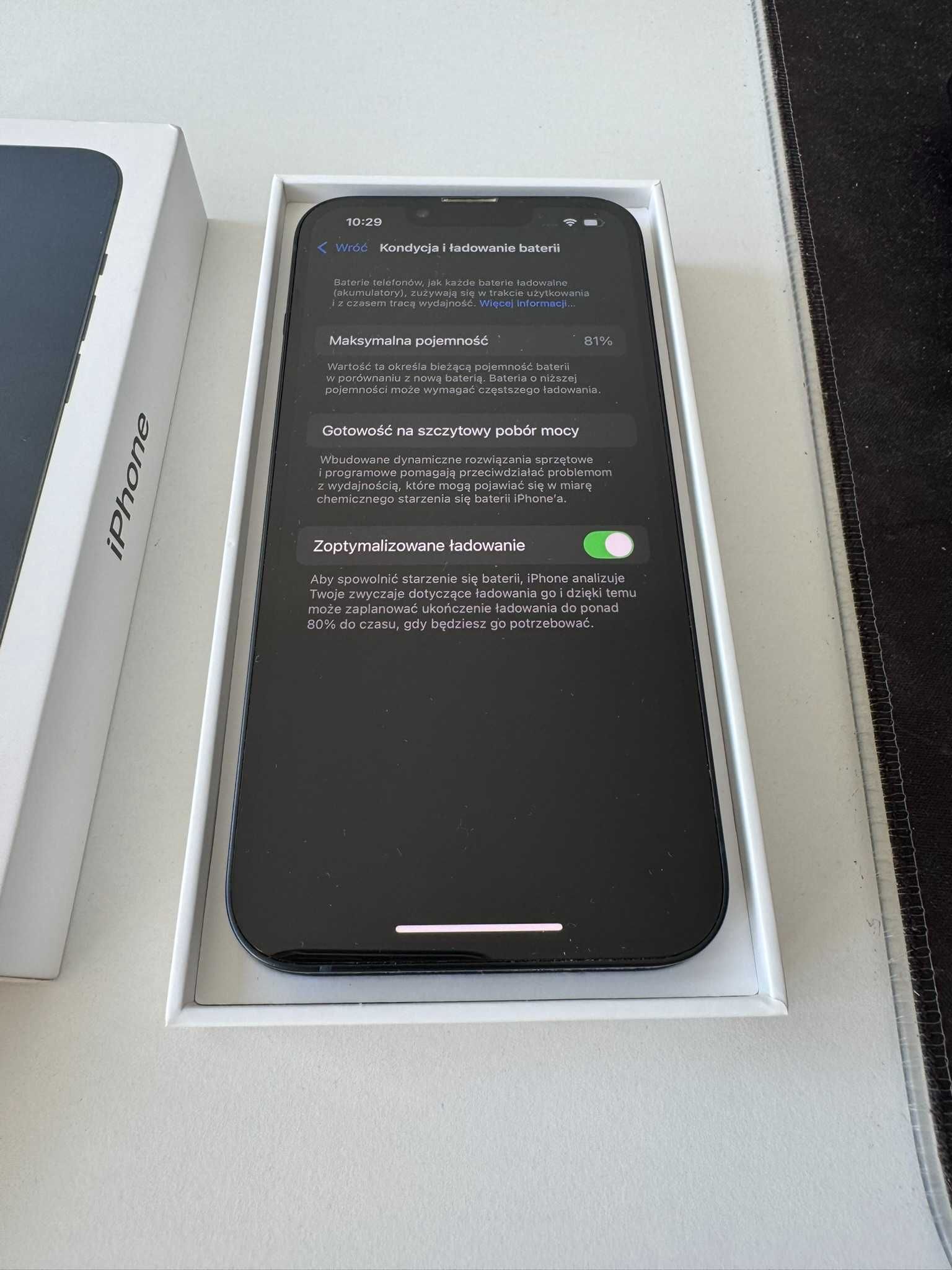 iPhone 13 128GB Midnight | Ekran bez rys | Etui + pudełko