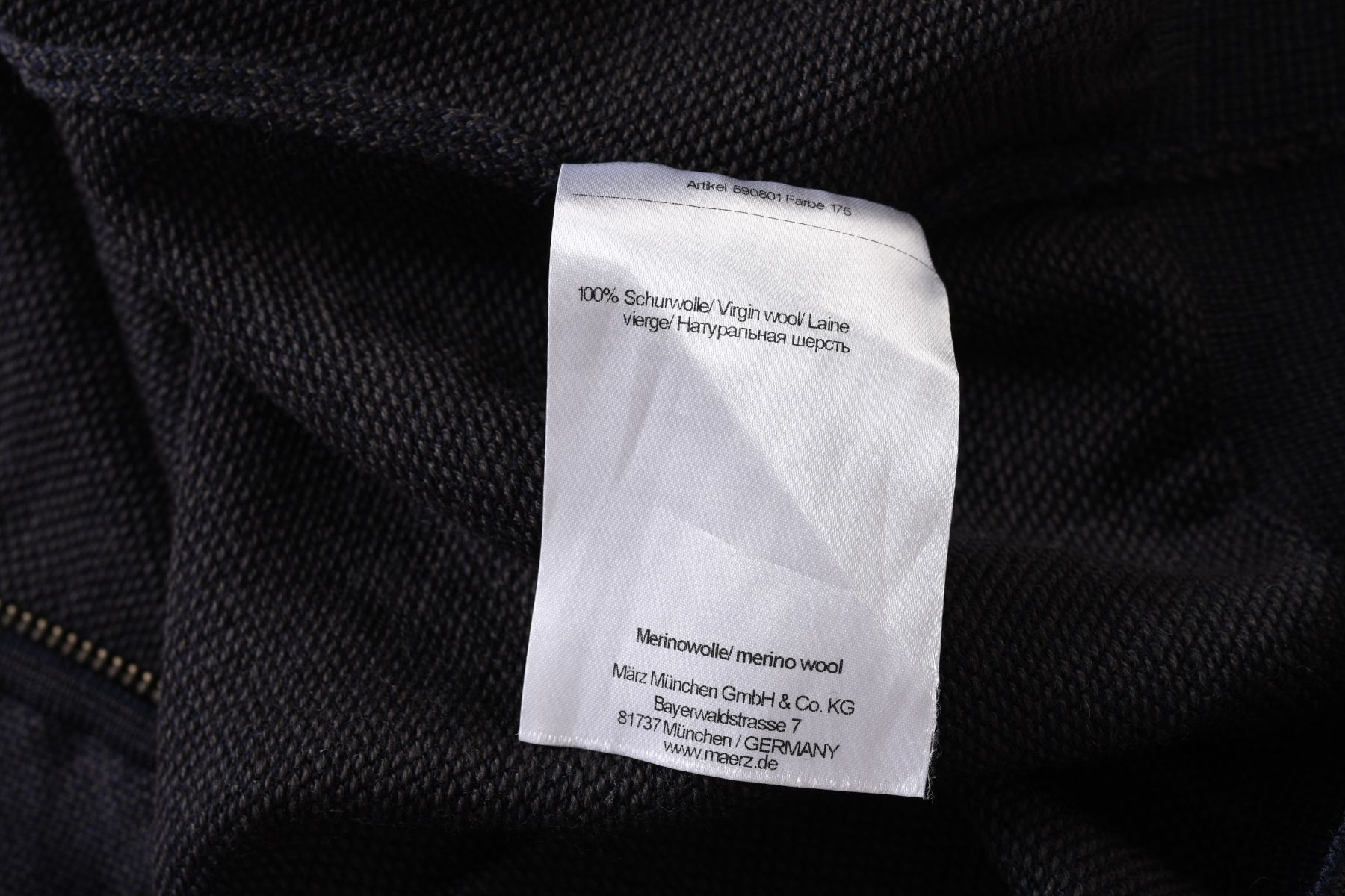 MARZ rozpinany brązowy sweter męski z półgolfem 100% wełna melanż r 58
