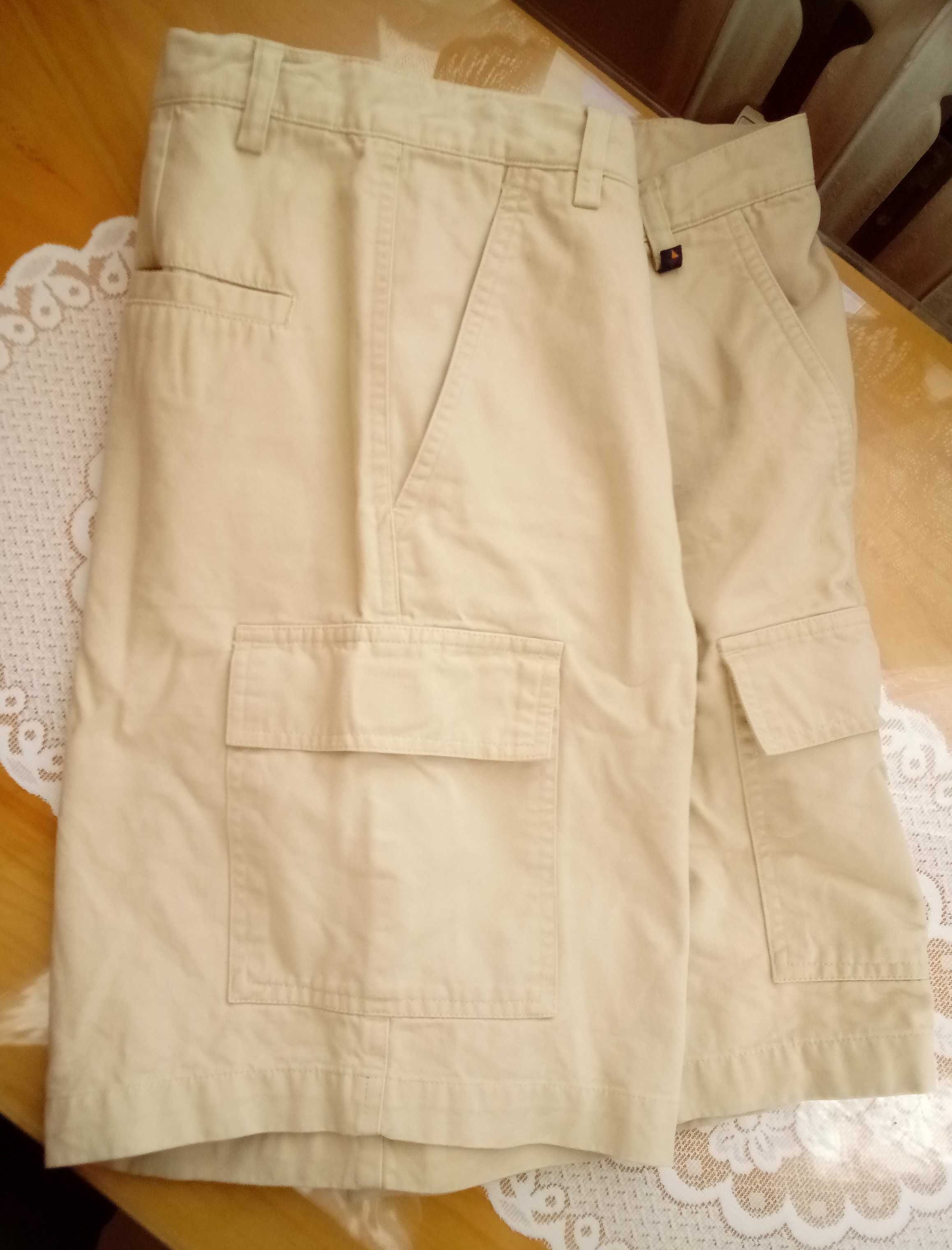 Spodnie krótkie, szorty, beż, Regatta, bawełna, klasyczny krój, r. XL