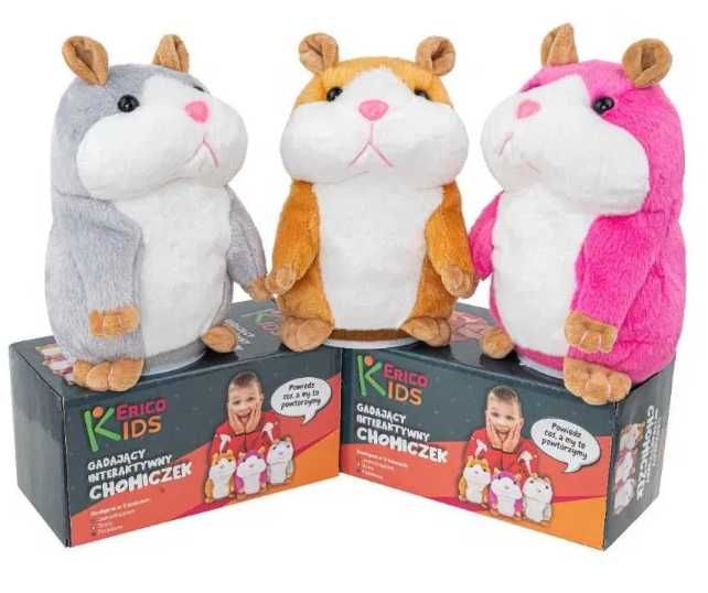 WieIki gigant gadający Interaktywny chomik 19 cm - BRĄZOWY