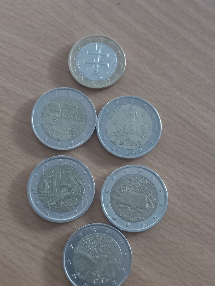 Moedas comemorativas de 2€ e 1€ vários países