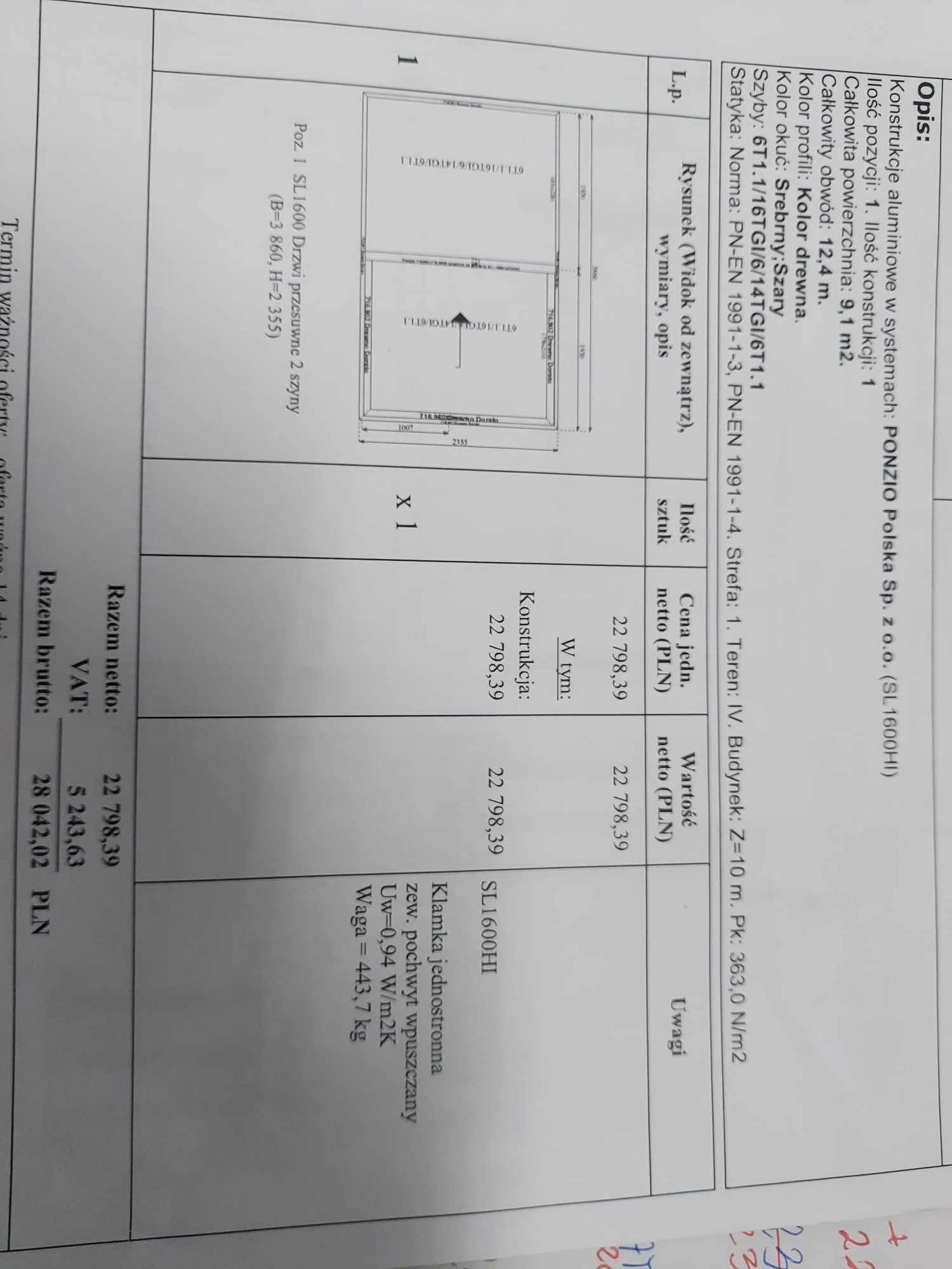 Okno przesowne hs aluminium OKAZJA OKAZJA