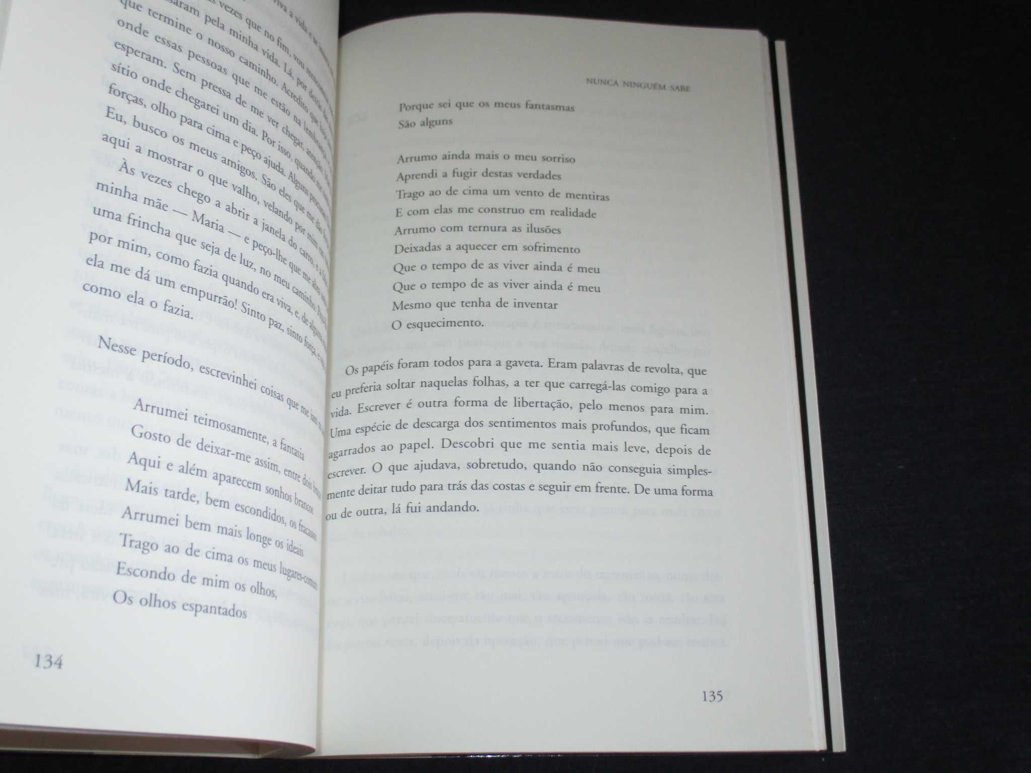 Livro Nunca Ninguém Sabe Simone de Oliveira