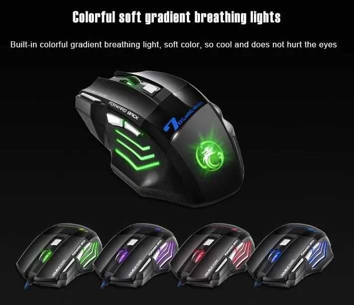 Mysz gamingowa do gier IMICE X7 2400 DPI 7-klawiszowa przewodowa LED