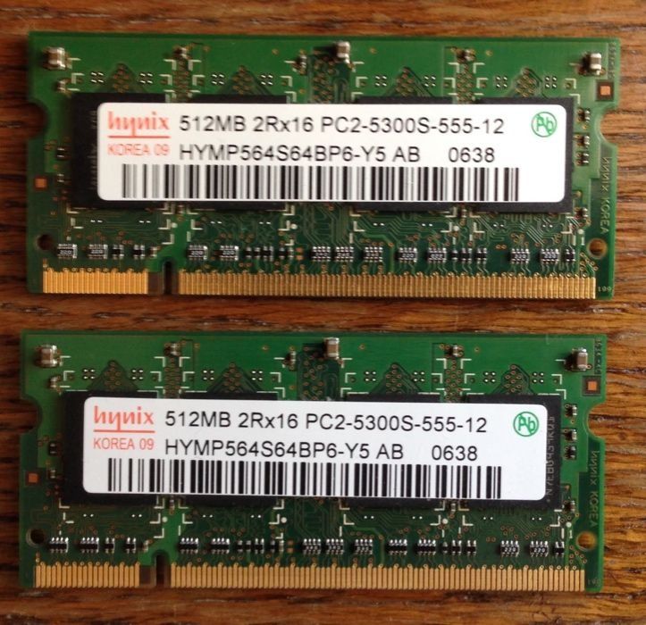 Модули памяти SODIMM DDR3 8500/DDR2 5300 Samsung / Hunix 512Mb 1Gb