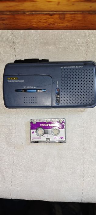 Gravador Microcassete Vintage Funcional + Cassete