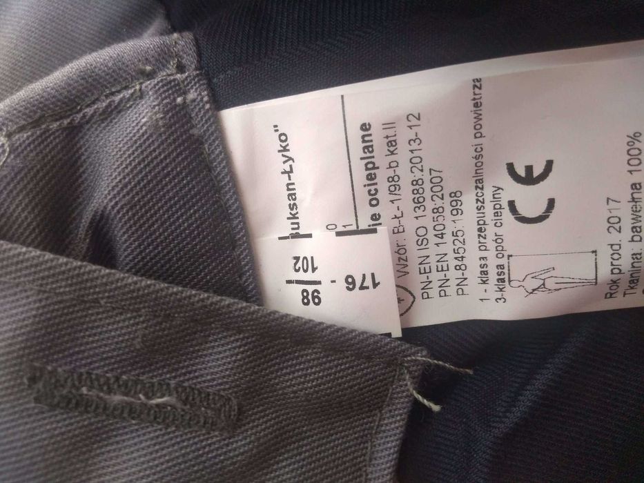 Szare spodnie zimowe robocze BHP ocieplane