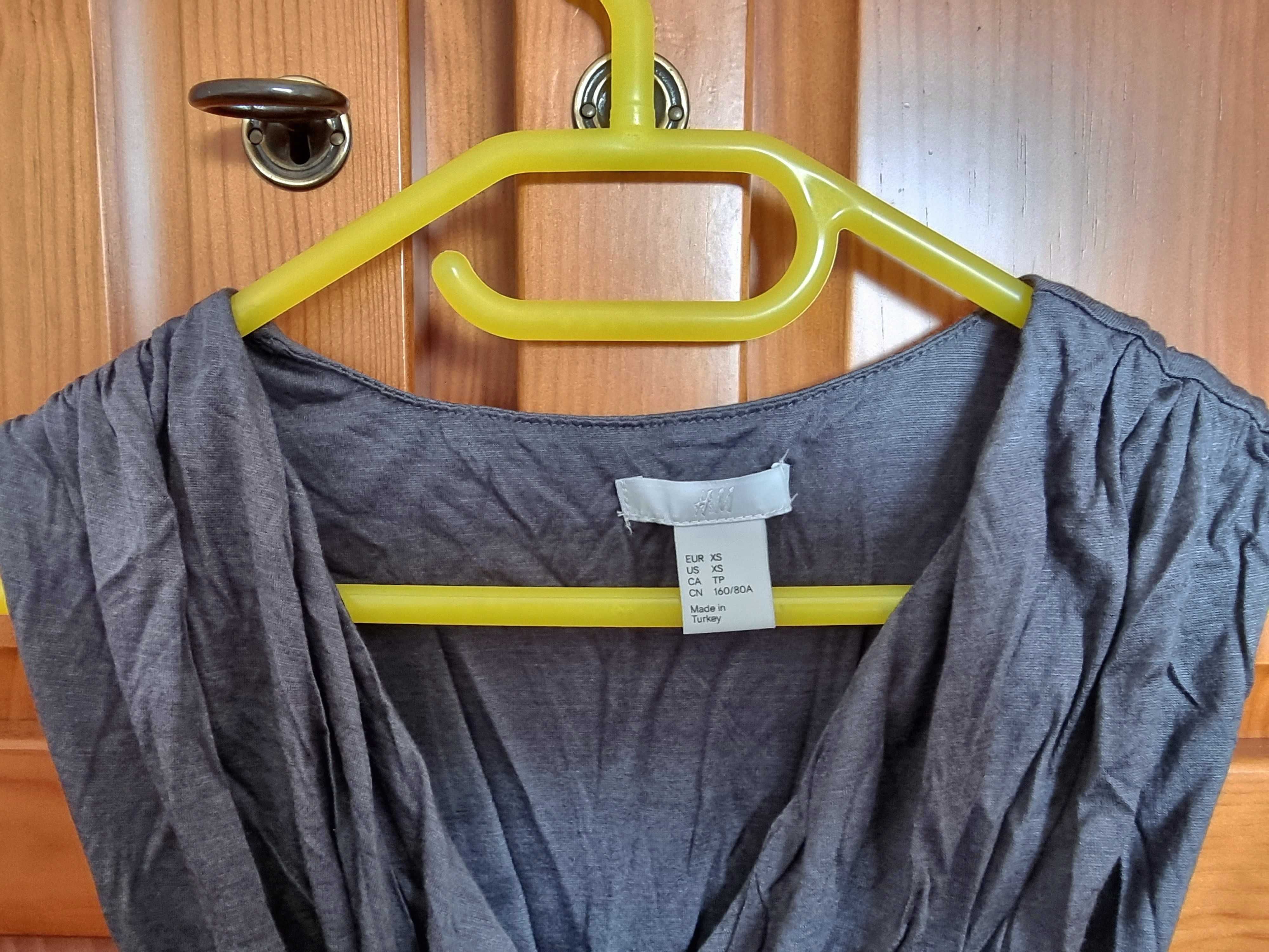 Top cinzento H&M 100% viscose, tamanho XS